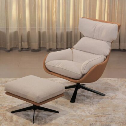 Serenity Luxe Recliner Lounge Chair with Ottoman